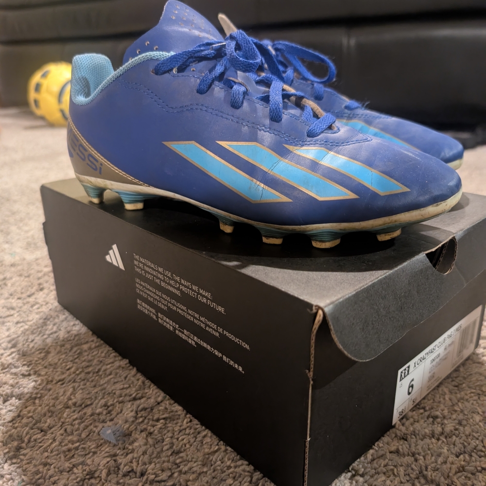 Adidas Kids Blue and Gold Sneakers
